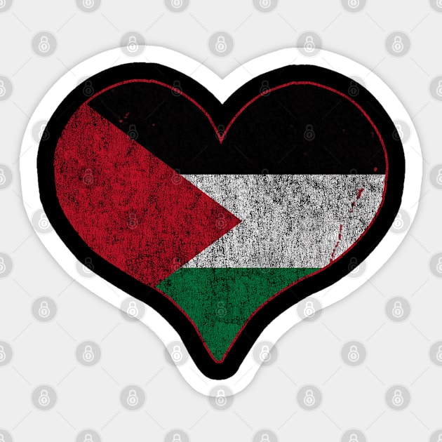 Vintage Palestine Flag Heart Sticker by Flippin' Sweet Gear